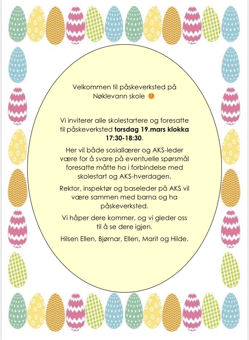 Påskeverksted for skolestartere 2026
