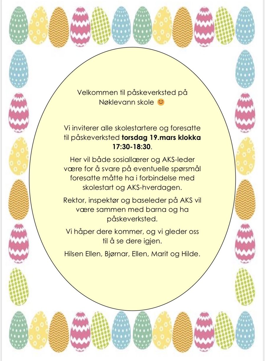 Påskeverksted for skolestartere 2026