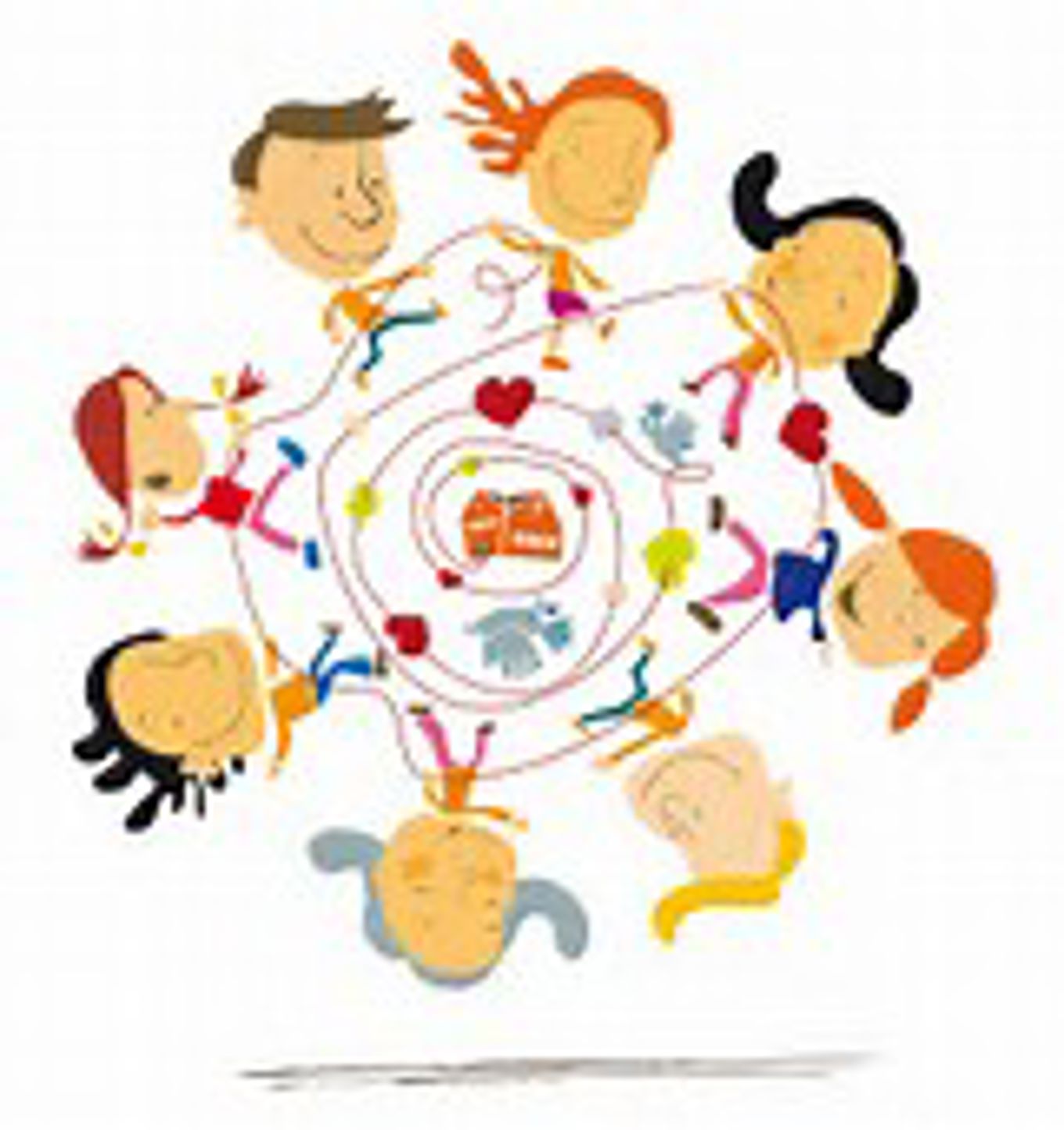 Barn som sitter i ring